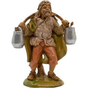 5" Christmas Nativity Collection - Water Carrier Villager | Traditional Nativity Figures with New Merchants! | Great Hand-Painted and Made in Italy