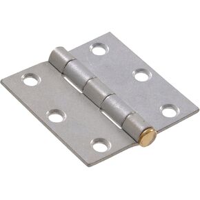 Hardware Essentials 851746 General Purpose Square Corner Hinges Fixed Pin Galvanized 3" - 2 Pack