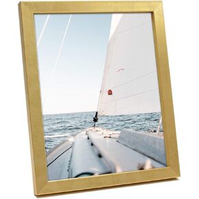 MIMOSA MOMENTS Metallic Brass Picture Frame, Brushed Satin Finish, Tabelop Photo Frame Display Horizontal or Vertical 5x7 Inch Photo