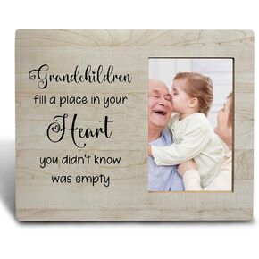 Grandparents Gifts - Grandchildren Fill in a Place in Your Heart Picture Frame Gifts for Grandma Grandpa from Grandkids, Grandma and Grandpa Gifts, Grandchildren Picture Frame, 4x6 Photo Frame