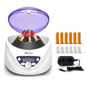 Lab PRP Benchtop Centrifuge Machine, Speed Range from 300-5000RPM, Rotor for 1.5-5mL/7mL/10mL/15mL/ x6 Tubes, Max. RCF 2600xg Low Speed Benchtop Centrifuge, CEN-001