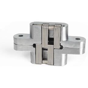 2 Packs Hidden Door Hinges LISHAN Strong and Durable with 180 Degree Opening Angle Easy to Install Made of Thickened Zinc Alloy Ideal for Kitchen Cabinet Secret Doors and Bathroom (Sliver)