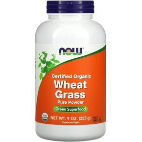 NOW Foods Supplements, Certified Organic and Non-GMO, Wheat Grass Powder, Green Superfood, 9-Ounce