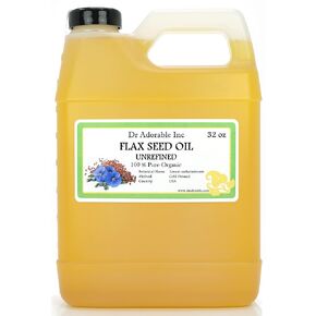 Dr Adorable - 32 oz - Flax Seed Oil - Unrefined 100% Pure Natural Organic Cold Pressed