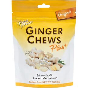 أمير السلام مضغ الزنجبيل بلس + الأصلي، 3 أوقية. حقيبة – مساعدة الجهاز الهضمي، الإغاثة، الحلوى الصحية، مساعدة المعدة in Kuwait