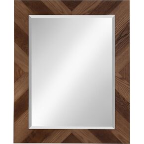 DesignOvation Rost Pieced Wood Framed Wall Accent Mirror, 23.5x29.5, White