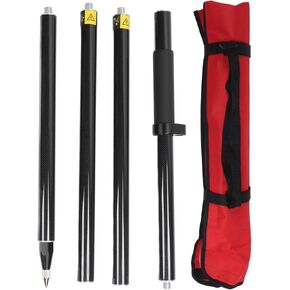Land Surveying Equipment 4 Section Survey Pole 2 Meter 4 Section Survey Pole RTK GPS Carbon Fibre Surveying Prism Pole with Level Bubble 0mm Constant