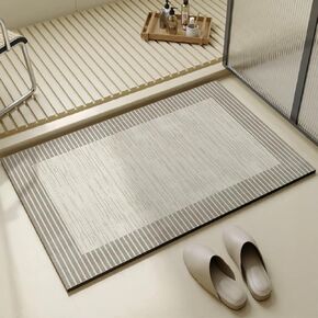 Diatomaceous Earth Bath Mat/Rug - Stain Resistant; Quick-Dry; Non-Slip; Thin; Absorbent; Easy to Clean - Perfect for Bathroom, Kitchen, Pets - 23.6'' x 15.7'' (Geometric)