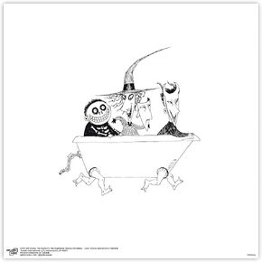 Trends International Gallery Pops Disney Tim Burton's The Nightmare Before Christmas - Bathtub Wall Art Wall Poster, 12" x 12", Black Framed Version