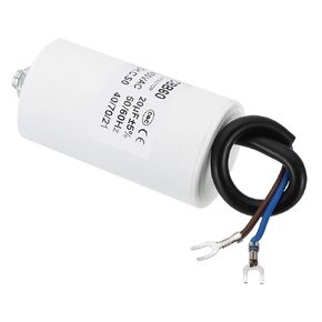 YOKIVE 20uF CBB60 Capacitor with U Terminal Wires, AC 450V(White)