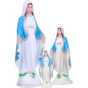 3pcs Decor Catholicism Madonna Statue Virgin Shaped Figurine Virgin Statue Desktop Adornment Desktop Virgin Ornament Maria Figurine 15c Resin Puppet Miniature