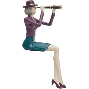 HAUCOZE Modern Home Decor Sculpture Woman Figurine Statue Table Centerpiece Crafts Polyresin Arts Gifts Multi Color 8.7inch