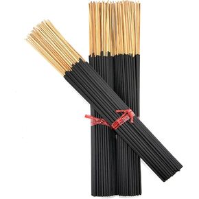 300 Unscented Charcoal Black Incense Sticks 11 inch - 100% Natural Charcoal, Joss and Bamboo 11" Blanks - for DIY Aromatherapy Incense Making.