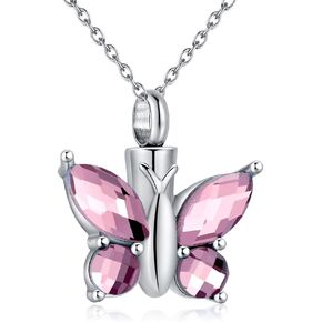 فراشة جرة قلادة للرماد الفولاذ المقاوم للصدأ الفضة مجوهرات حرق الجثث تذكارات المعلقات في ذكرى فقدان أحد أفراد أسرته ... in Kuwait