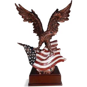 Eagle w/American Flag (S) Statue
