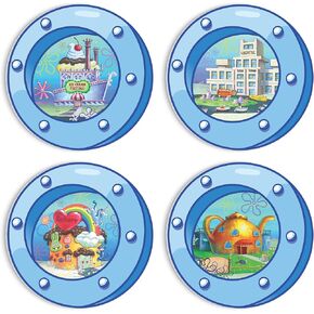 HK Studio مضحك المحيط الكوة ديكور غرفة باردة - مشهد الكرتون ديكور غرفة Y2K للنوم، غرفة نوم في سن المراهقة 12 "حزمة 4 in Kuwait