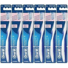 Oral-B Pro-Health Gentle Clean Cross Action Toothbrush for Sensitive Teeth, 35 Extra Soft, Pack of 6