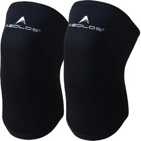 KneAEOLOS Knee Sleeves (1 Pair)，7mm Compression Knee Braces for Heavy-Lifting,Squats,Gym and Other Sports (22Black4, Medium)