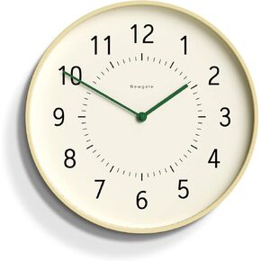 NEWGATE® Monopoly Wall Clock in Plywood - Round Clock - Kitchen Clock - Clocks for Living Room - Office Clock - Modern Scandi Clock - Plywood Case - Arabic Dial (Blue Hands)