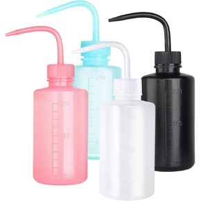 WZPB Tattoo Wash Bottle 250ml Squeeze Bottle, 4Pcs Rinse Bottle Watering Tools, Plastic Squeeze Washing Bottle, Irrigation Squeeze Sprinkling Can Wash Plant Bottle (250ml / 8OZ / 4 Bottle)