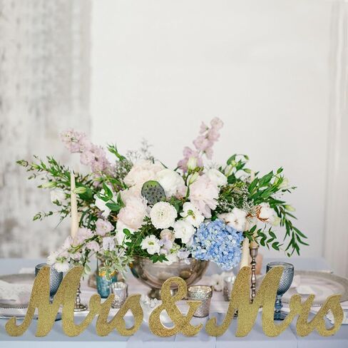 لافتة السيدة والسيدة لطاولة الزفاف، حروف خشبية كبيرة لملكة جمال وملكة جمال، عناصر تزيين الحفلات، حرف خشبي لطاولة الزفاف، لافتة متزوجة للتو ديكور عيد الحب (ذهبي) in Kuwait