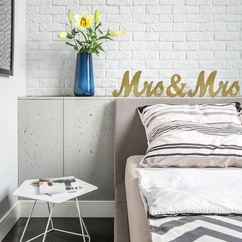 لافتة السيدة والسيدة لطاولة الزفاف، حروف خشبية كبيرة لملكة جمال وملكة جمال، عناصر تزيين الحفلات، حرف خشبي لطاولة الزفاف، لافتة متزوجة للتو ديكور عيد الحب (ذهبي) in Kuwait