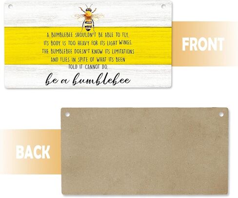 cgbhw ديكور الصيف الإيجابي، ديكور النحلة الطنانة، كن زينة نحلة نحلة خشبية علامة جدار ديكور معلقة للمكتب المنزلي، هدايا النحل التحفيزية للنساء والرجال ديكور باب الباب 12 × 6 بوصة in Kuwait