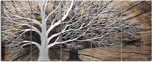 Yihui Arts Multi-Colored Tree Metal Wall Art, 3D Wall Art for Modern and Contemporary Decor, Decorative Hanging in 5-Panels Measures 24"x 64", Works for Indoor and Outdoor Settings in Saudi Arabia