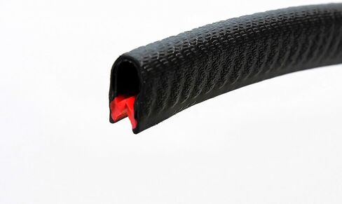 Edge Trim Black U Extrusion Medium Size | U Height: 13.5 MM, Grip Range: 1-3.5 MM (4 Meter) in Saudi Arabia