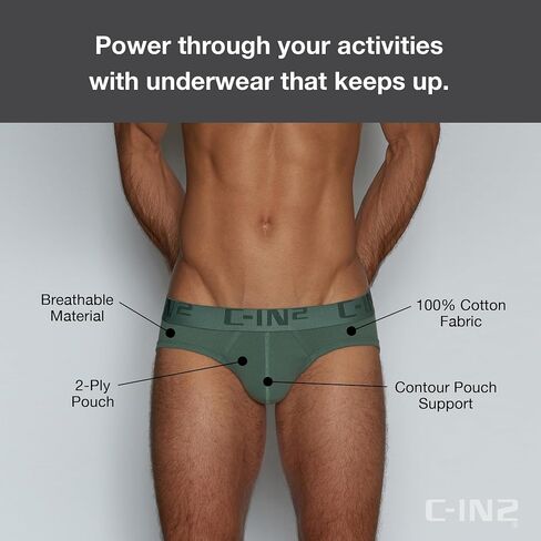 C-IN2 Core Low Rise Brief - Men's Underwear Center-Seam Contour Pouch Support - Breathable Cotton in Saudi Arabia