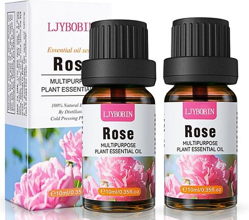 2PCS Rose Essential Oil,Premium Multi-Use Rose Fragrance Oil for Skin Use & Aromatherapy,Moisturizing Rose Oil Essential Oil for Face,Diffuser,Skin,Hair & Perfume in Saudi Arabia