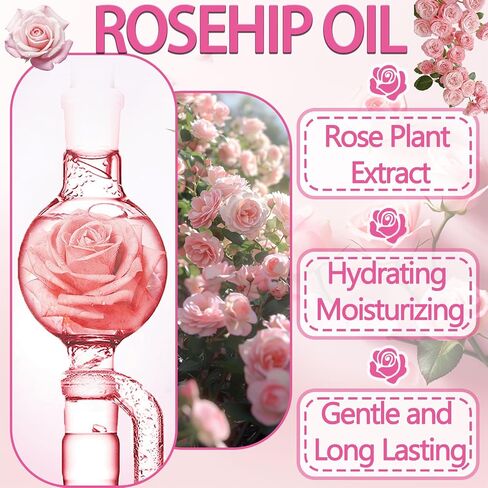 2PCS Rose Essential Oil,Premium Multi-Use Rose Fragrance Oil for Skin Use & Aromatherapy,Moisturizing Rose Oil Essential Oil for Face,Diffuser,Skin,Hair & Perfume in Saudi Arabia