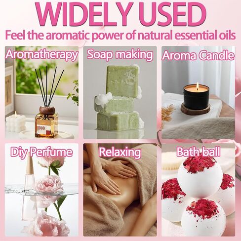 2PCS Rose Essential Oil,Premium Multi-Use Rose Fragrance Oil for Skin Use & Aromatherapy,Moisturizing Rose Oil Essential Oil for Face,Diffuser,Skin,Hair & Perfume in Saudi Arabia