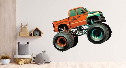 ملصقات حائط لشاحنة Monster Truck، ملصقات جدارية لشاحنة لغرفة نوم الأولاد، هدية للأطفال، ديكور سيارة للأطفال الأولاد وغرفة نوم الأطفال أو كهف الرجل in Kuwait