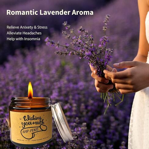 Funny Engagement Scented Candles Relaxing Lavender for Couples, New Weds (Wish You Much Happiness, 7 OZ / 200 Gram) in Saudi Arabia