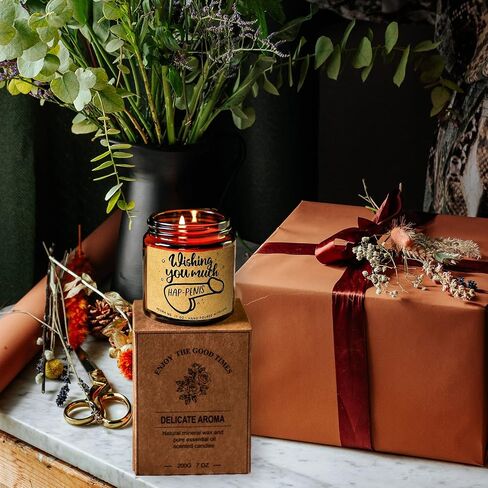 Funny Engagement Scented Candles Relaxing Lavender for Couples, New Weds (Wish You Much Happiness, 7 OZ / 200 Gram) in Saudi Arabia