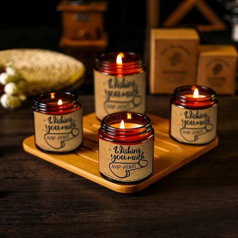 Funny Engagement Scented Candles Relaxing Lavender for Couples, New Weds (Wish You Much Happiness, 7 OZ / 200 Gram) in Saudi Arabia