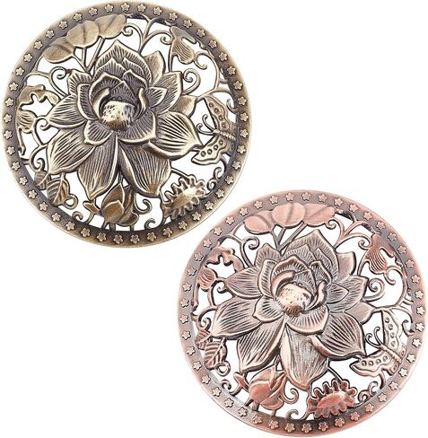 GORGECRAFT 2PCS Candle Cover Topper Lotus Scented Candles Cover Flowers lid Jar Candles Gold Red Alloy Candle Toppers Jar Shade Sleeves Accessories to Burn Evenly for Jar Candles Melt Space in Saudi Arabia