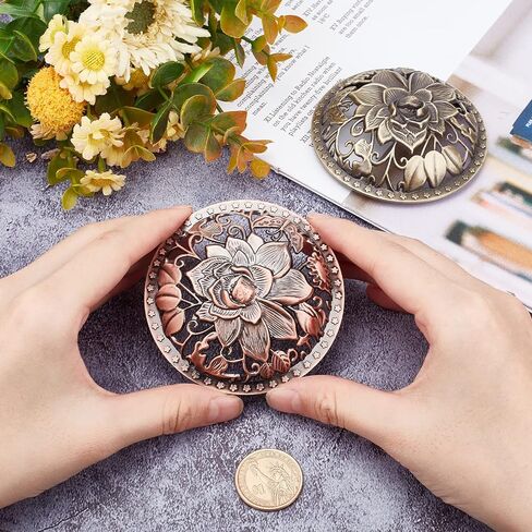 GORGECRAFT 2PCS Candle Cover Topper Lotus Scented Candles Cover Flowers lid Jar Candles Gold Red Alloy Candle Toppers Jar Shade Sleeves Accessories to Burn Evenly for Jar Candles Melt Space in Saudi Arabia