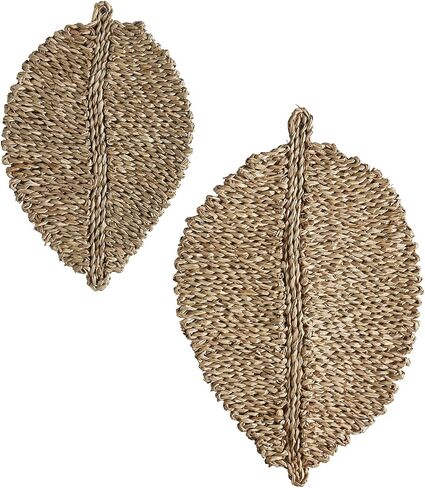 47th & Main Woven Leaf Wall Décor, Set of 2, Seagrass in Saudi Arabia