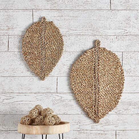 47th & Main Woven Leaf Wall Décor, Set of 2, Seagrass in Saudi Arabia