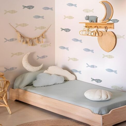 QUCHENG Boho Watercolor Nursery Wall Stickers Kid Room Wall Decals Removable DIY Decor PVC 4 Sheets in Kuwait