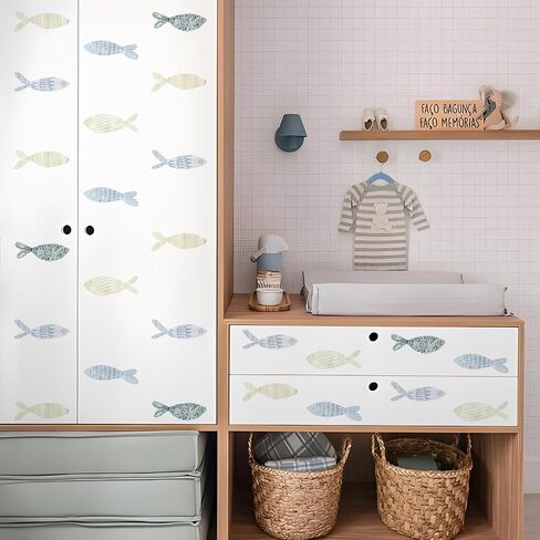 QUCHENG Boho Watercolor Nursery Wall Stickers Kid Room Wall Decals Removable DIY Decor PVC 4 Sheets in Kuwait