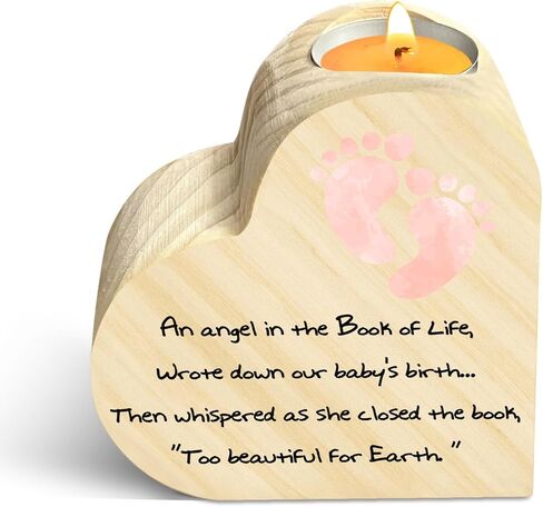 Memorial Candle Gift, Wooden Heart Shape Candle Holder, Sympathy Gifts for Loss of Relatives, Bereavement Remembrance Butterfly Decor Candle Holder for Family, Double Sided Printing in Saudi Arabia