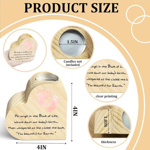Memorial Candle Gift, Wooden Heart Shape Candle Holder, Sympathy Gifts for Loss of Relatives, Bereavement Remembrance Butterfly Decor Candle Holder for Family, Double Sided Printing in Saudi Arabia