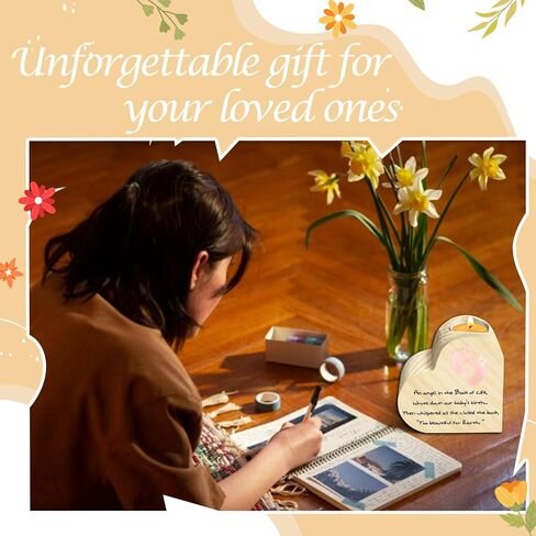 Memorial Candle Gift, Wooden Heart Shape Candle Holder, Sympathy Gifts for Loss of Relatives, Bereavement Remembrance Butterfly Decor Candle Holder for Family, Double Sided Printing in Saudi Arabia