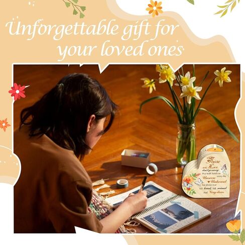 هدية شمعة تذكارية، حامل شموع خشبي على شكل قلب، هدايا تعاطف لفقدان الأقارب، حامل شموع ديكور على شكل فراشة لذكرى الفجيعة للعائلة، طباعة مزدوجة الجوانب in Kuwait