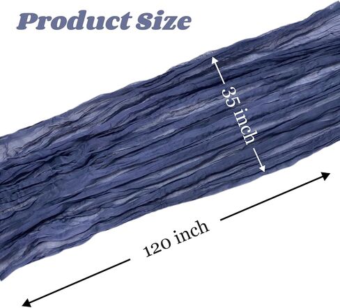 4 Pack Navy Blue Cheesecloth Table Runner 120 Inches Long Cheese Cloth Boho Gauze Table Runner 10Ft Rustic Sheer Table Runner for Wedding Bridal Shower Party Graduations Birthday Table Decoration in Saudi Arabia