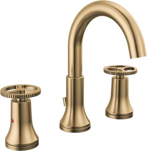 Delta Faucet Trinsic Widespread Bathroom Faucet Chrome, Bathroom Faucet 3 Hole, Diamond Seal Technology, Metal Drain Assembly, Chrome 3558-MPU-DST in Saudi Arabia