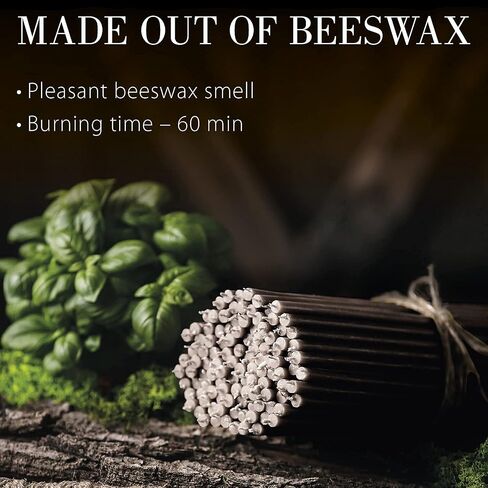 Danilovo Pure Beeswax Candles - No-Drip, Smoke-Less, Tall, Thin Taper Candles – Decorative Candles for Church Prayer, Decor or Birthday Candles – Honey Scented Candles – 6.3"x0.2" (Black,50pcs) in Saudi Arabia